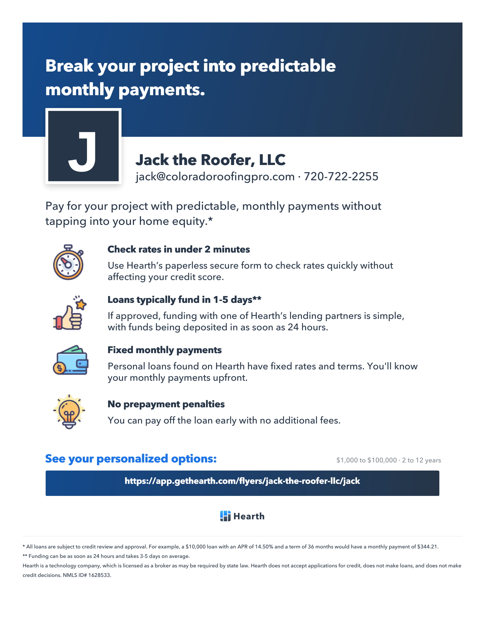 Predictable Monthly Payments